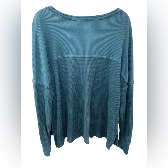 SO Deep Teal Ribbed Button-Up Top - Picture 5 of 5